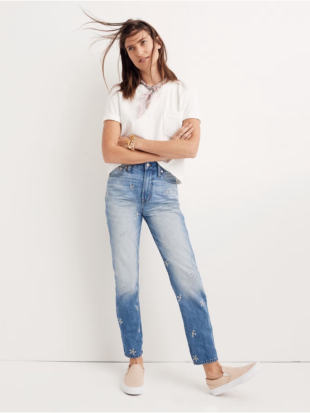 The Perfect Summer Jean: Daisy Embroidered Edition - Wendell Wash